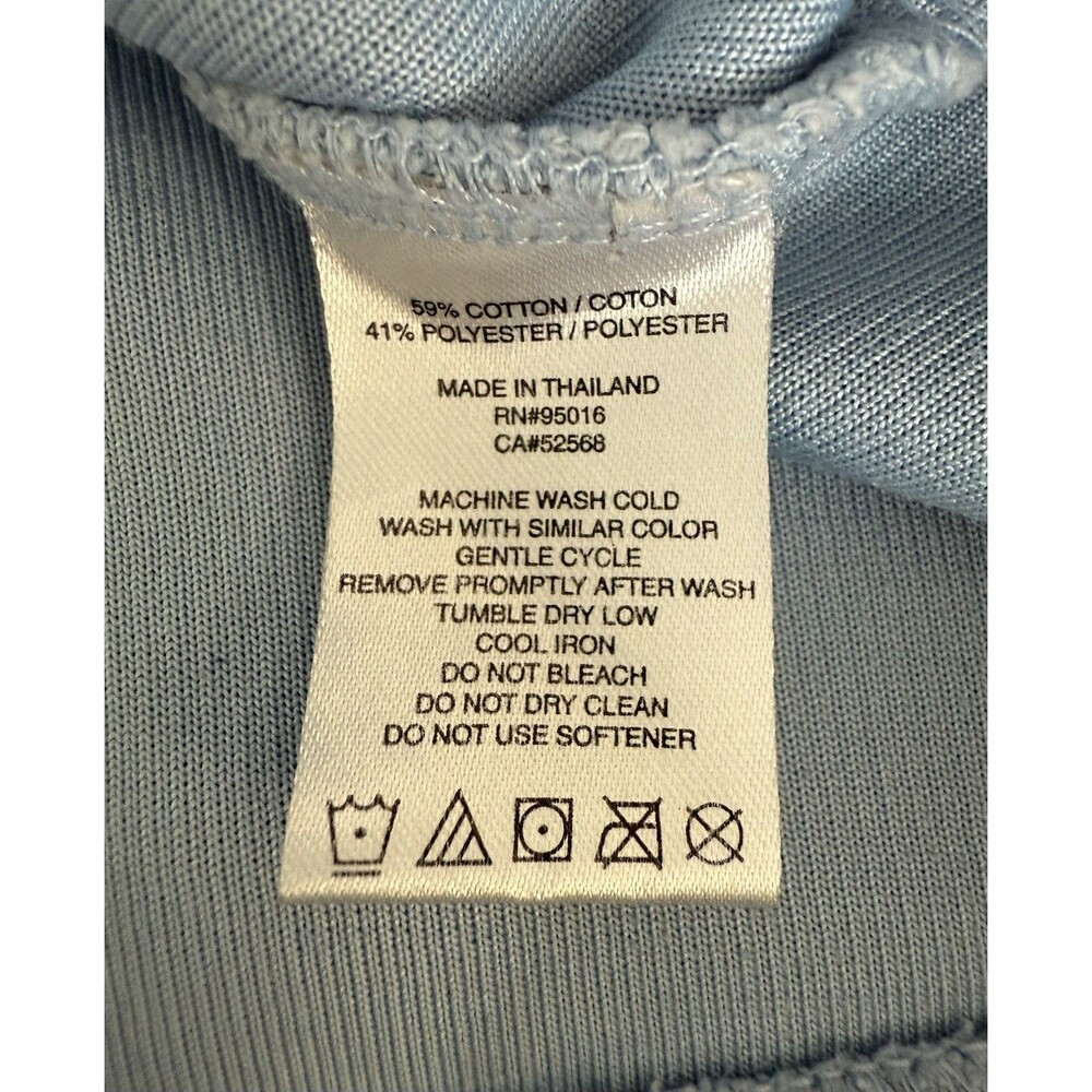 Straight Down 1/4 Zip Sweatshirt Mens XL Pullover Baby Blue Navy Polyester Blend - Picture 6 of 9